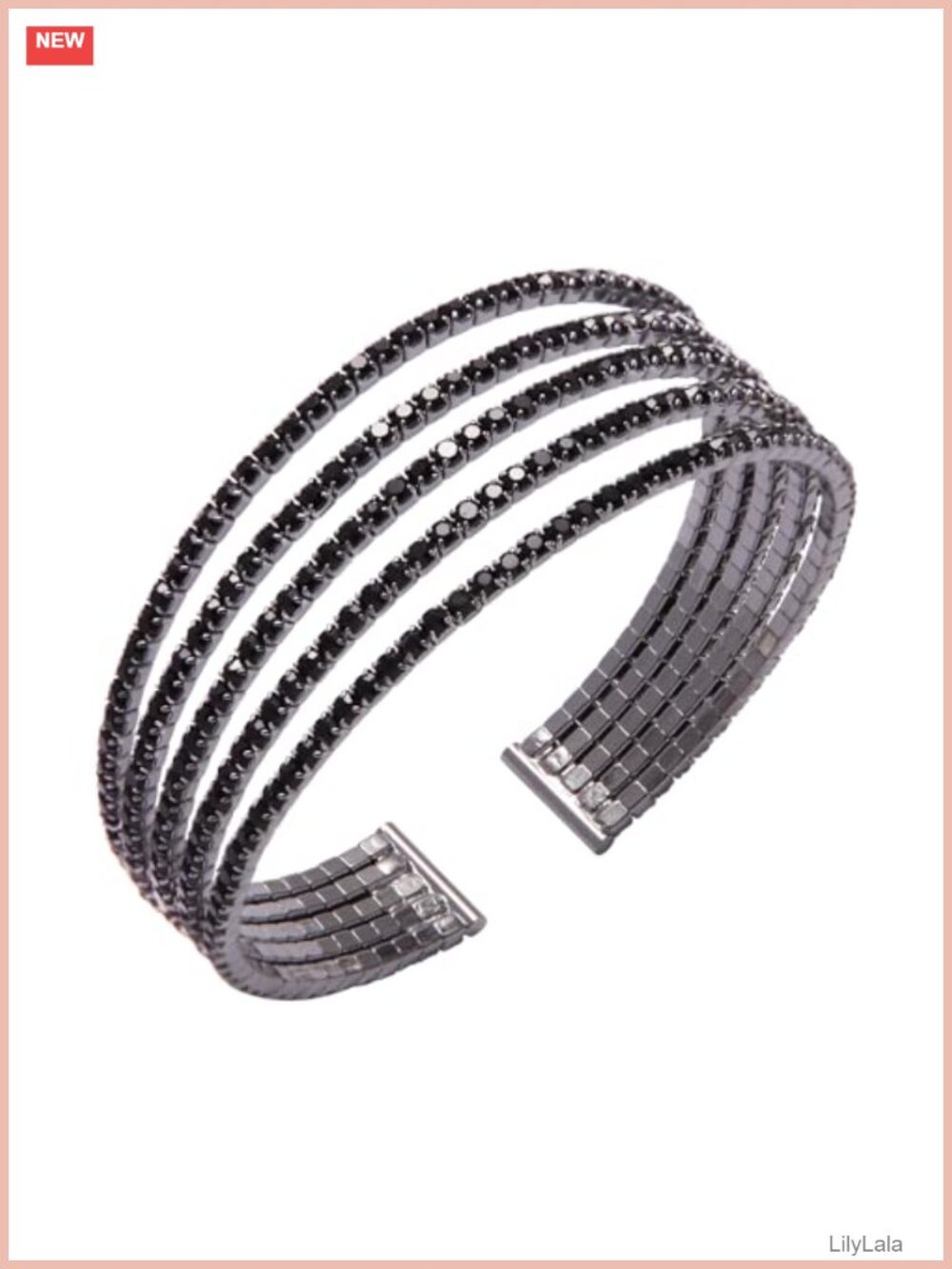 Rhinestone Cuff Bracelet Layered Crystal Adjustable Bridal Jewelry
